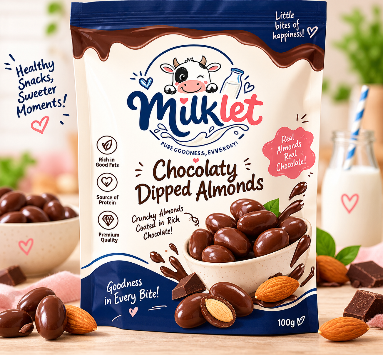 milklet dipped almond chocolates